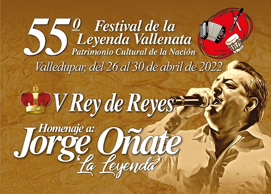 Del 26 al 30 de abril de 2022 se realizará el 55° Festival de la Leyenda Vallenata