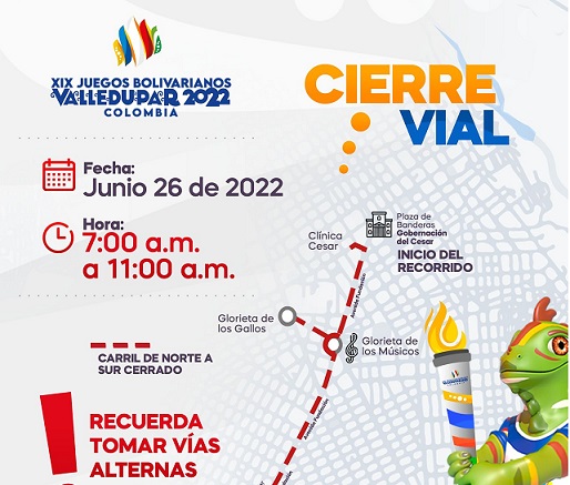 Alcaldía de Valledupar anuncia cierre de vías por competencias de los Juegos Bolivarianos