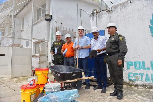 Gobernación del Cesar inicia remodelación de la Estación de Policía de Tamalameque