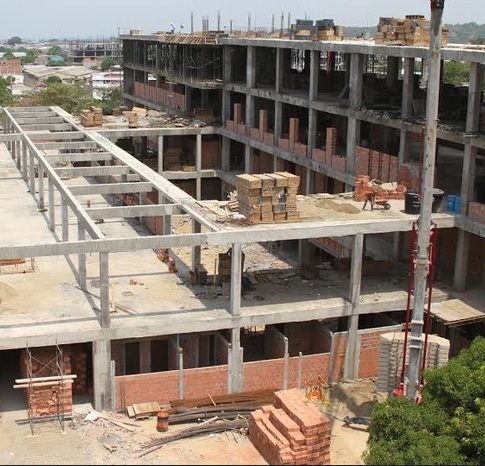 Estructura en concreto reforzado del Hospital Regional de Aguachica, registra avances del 98 por ciento