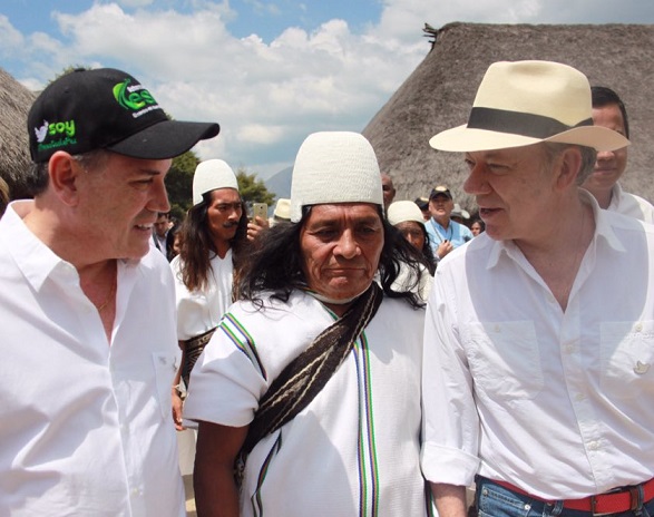 En Nabusimake, presidente Santos y gobernador Ovalle sellan pacto para defender el medio ambiente