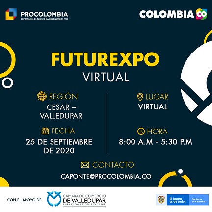 Cámara de Comercio de Valledupar y Procolombia realizarán FUTUREXPO Virtual 2020