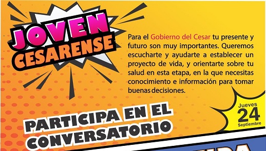 Gobierno del Cesar realizará conversatorio sobre Proyecto de Vida y Servicios de Salud Preventiva