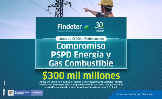 Findeter y Minenergía lanzan línea de crédito para prestadores de servicios públicos de energía y gas, afectados por el Covid-19