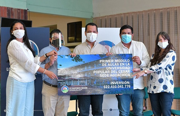 Gobernador Monsalvo firmó acta de inicio para construir nuevas aulas en sede de la UPC de Aguachica – Cesar