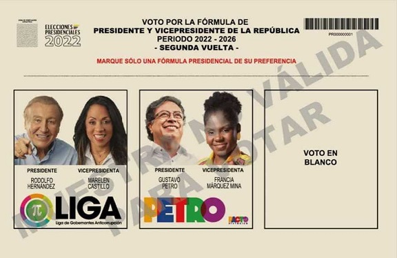 Registraduría saca nuevo tarjetón para las elecciones de presidencia