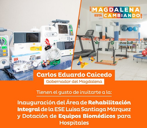 Gobernador Caicedo inaugurará área de rehabilitación integral y entregará equipos biomédicos en el Magdalena