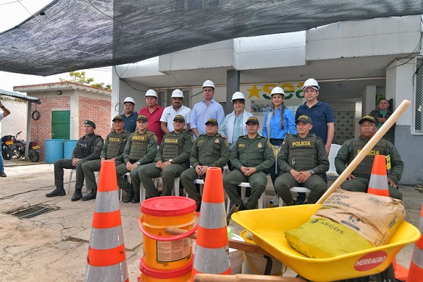 Gobierno del Cesar inicia remodelación de seis estaciones de policía: Hoy se puso primera piedra en El Copey