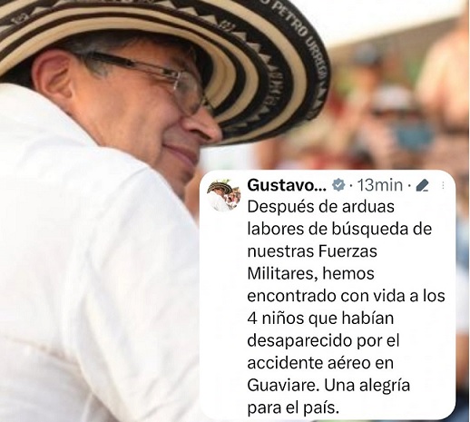 «Encuentran a los cuatro niños desaparecidos en el accidente de la avioneta en el Guaviare»: presidente Petro