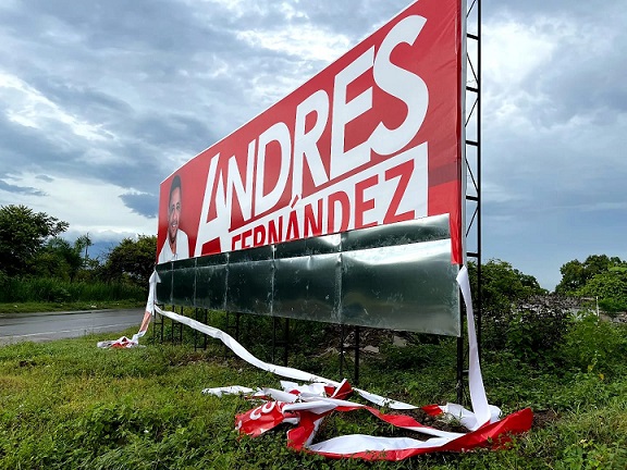 ¡Preocupante! Vandalizan valla del candidato Andrés Fernández en Becerril – Cesar
