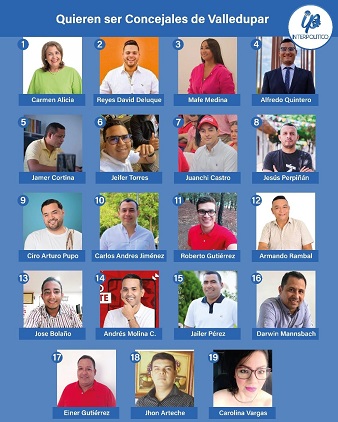 Estos son 19 candidatos nuevos que quieren ser concejales de Valledupar