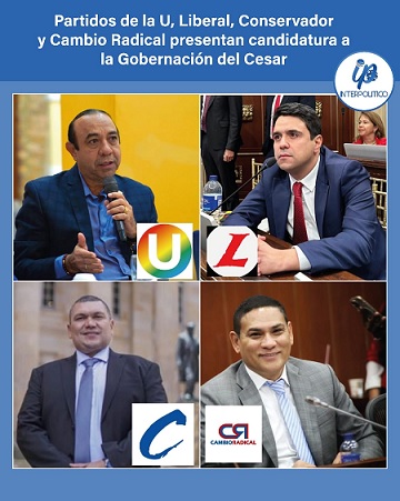 Partidos de la U, Liberal, Conservador y Cambio Radical presentarán su candidatura a la gobernación del Cesar